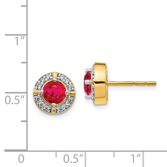 Buy Stylish 14K Gold Diamond & Ruby Halo Earrings - Luxury Design, Affordable Price-4
