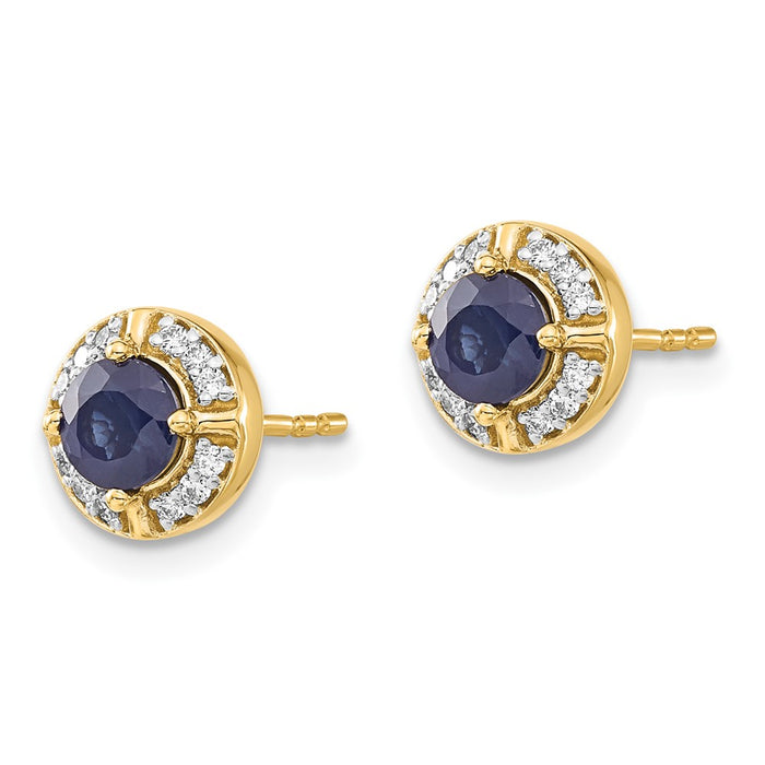 Shop Stylish 14K Gold Diamond & Sapphire Halo Earrings - Luxury Design-2