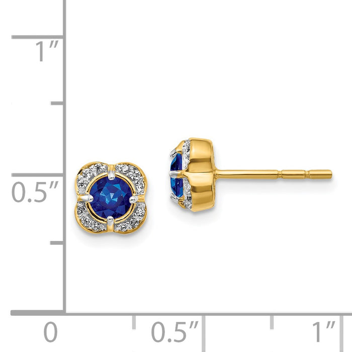 Shop Stylish 14K Gold Diamond & Sapphire Earrings - Elegant Design, Affordable Luxury-4