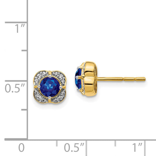 Shop Designer 14K Gold Fancy Earrings with Diamonds & Sapphires - Luxury Style!