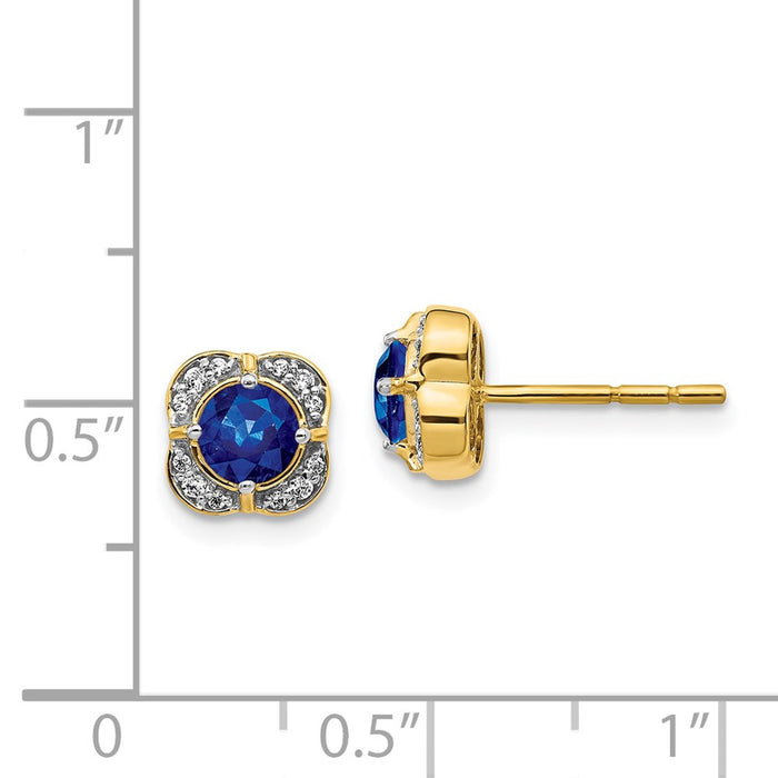 Shop Designer 14K Gold Fancy Earrings with Diamonds & Sapphires - Luxury Style!-2