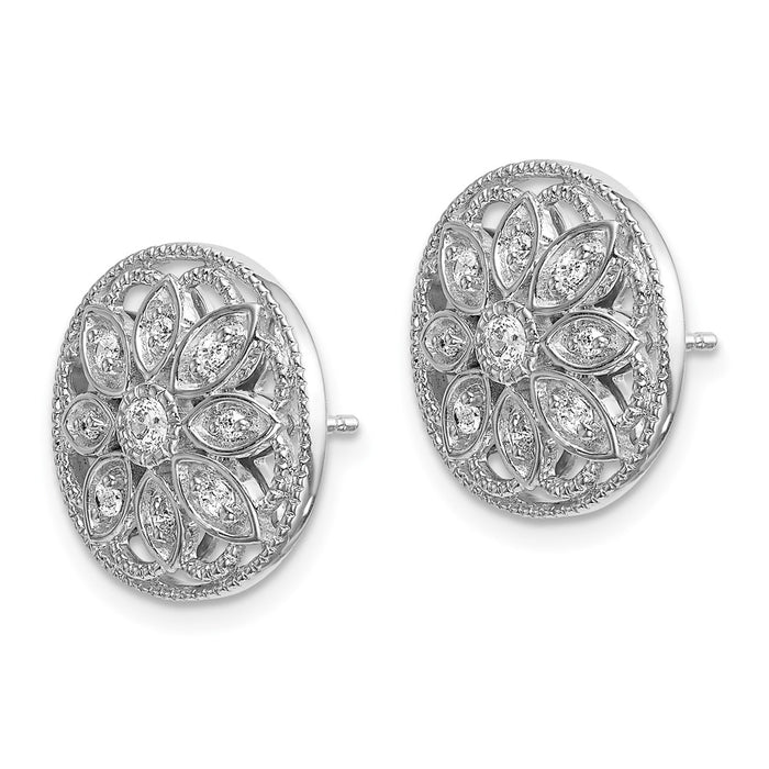 Shop Stylish 14K White Gold Floral Diamond Earrings - Luxury Design, Affordable Price-2