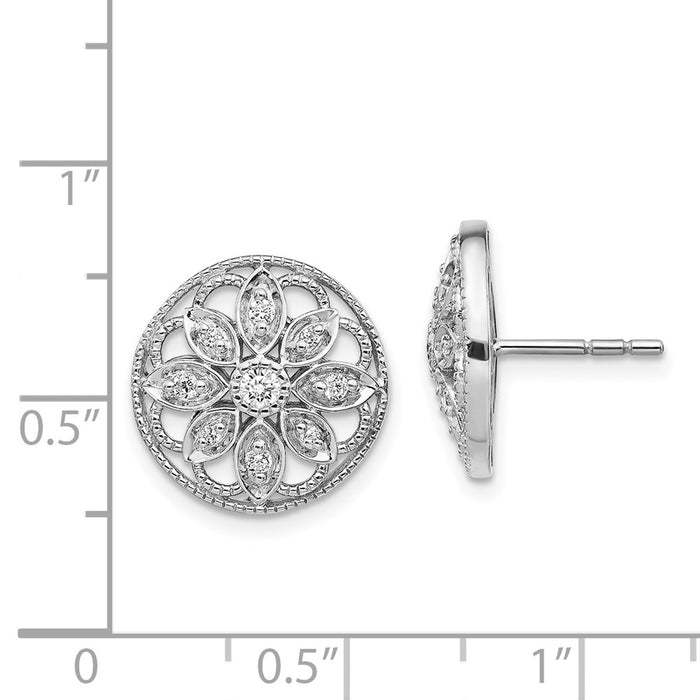 Shop Stylish 14K White Gold Floral Diamond Earrings - Luxury Design, Affordable Price-4