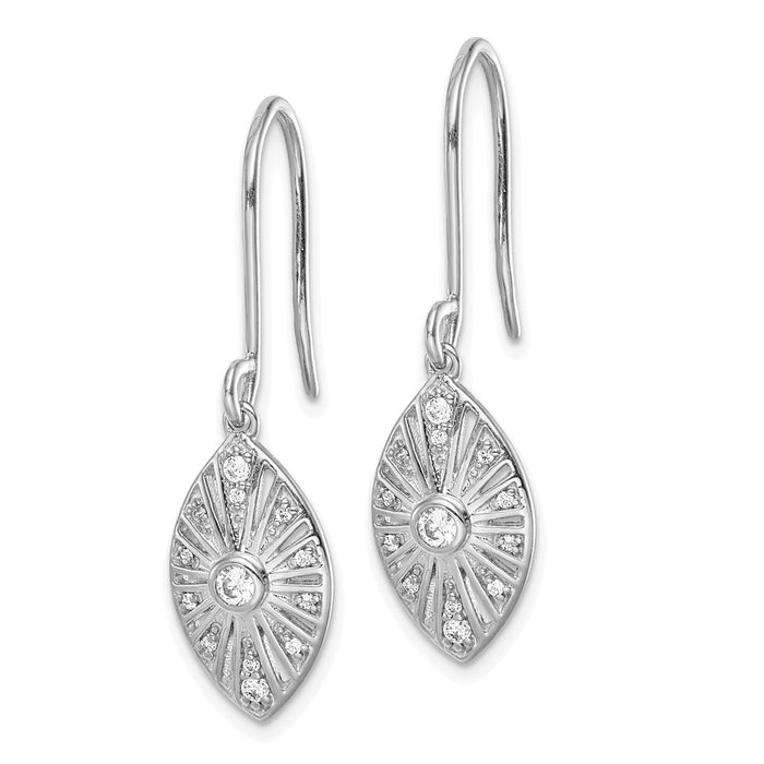 Shop Exclusive 14K White Gold Vintage Diamond Dangle Earrings - Stylish Value-2