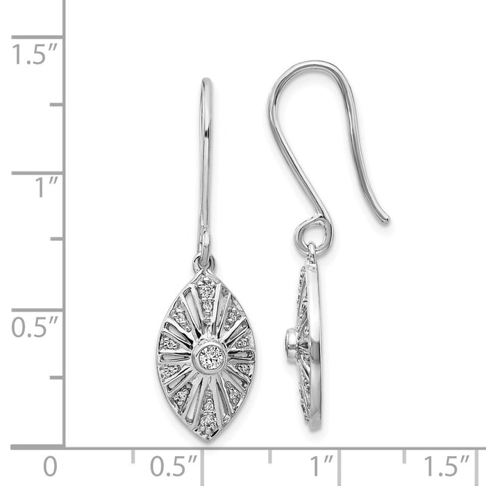 Shop Exclusive 14K White Gold Vintage Diamond Dangle Earrings - Stylish Value-4