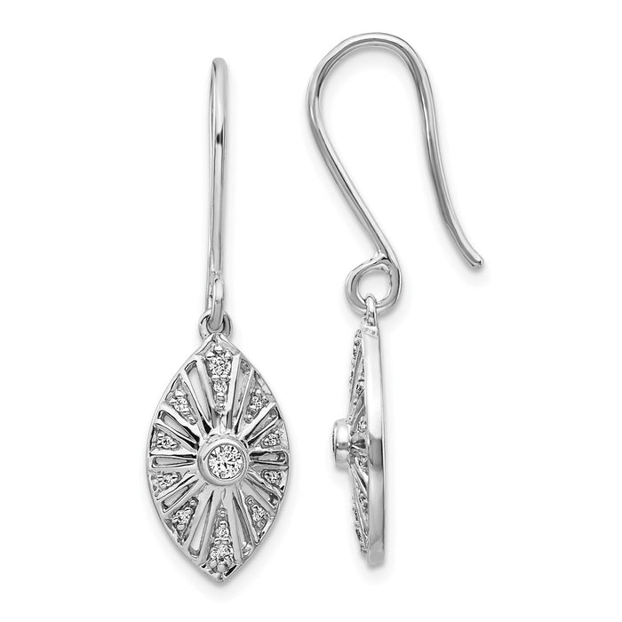 Shop Exclusive 14K White Gold Vintage Diamond Dangle Earrings - Stylish Value-1