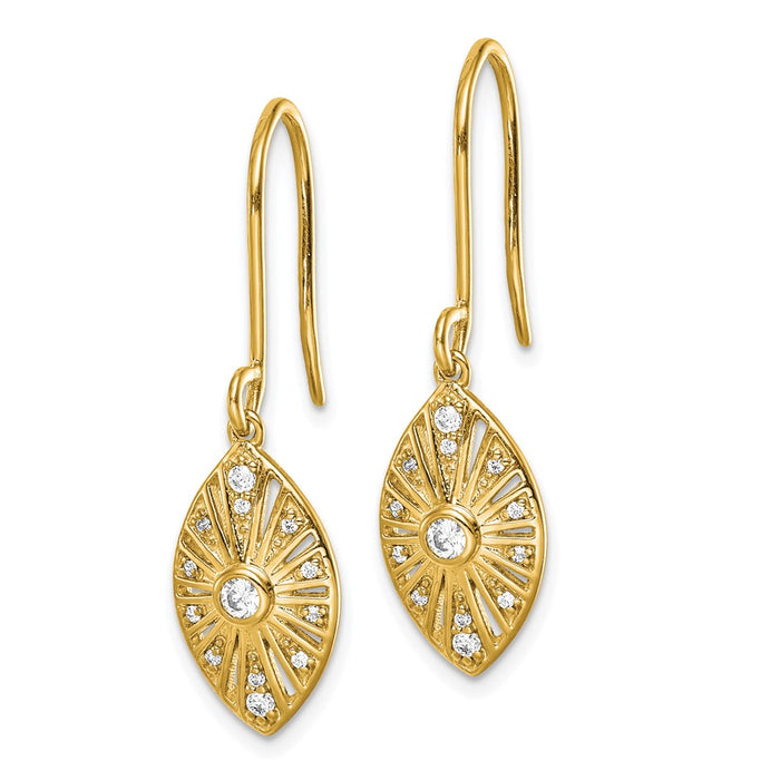 High-Quality 14K Gold Vintage Diamond Drop Earrings - Stylish Luxury Value-2