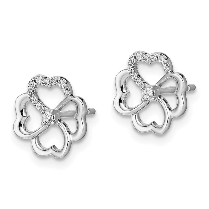 Shop Stylish 14K White Gold Diamond Clover Earrings - Affordable Luxury Design-2