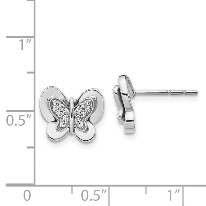 Shop Luxury 14K White Gold Diamond-Studded Butterfly Earrings - Stylish Design-4