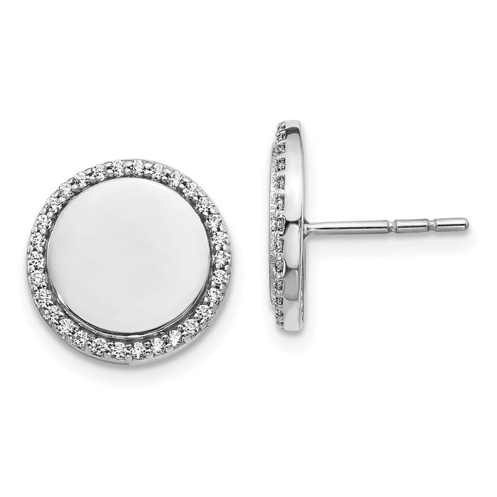 High-Quality 14K White Gold Diamond Circle Earrings - Stylish & Exclusive Design-1