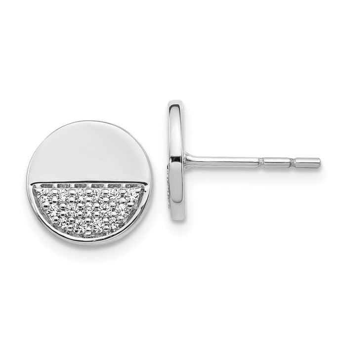 Exclusive 14K White Gold Diamond Circle Earrings - Stylish & Affordable Luxury-1