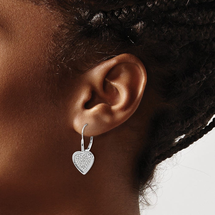 Buy 14K White Gold Heart-Shaped Diamond Earrings - Stylish & Affordable Luxury-3