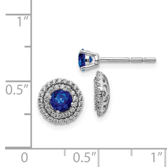 Shop Exclusive 14K White Gold Diamond & Sapphire Jacket Earrings - Stylish Value-4