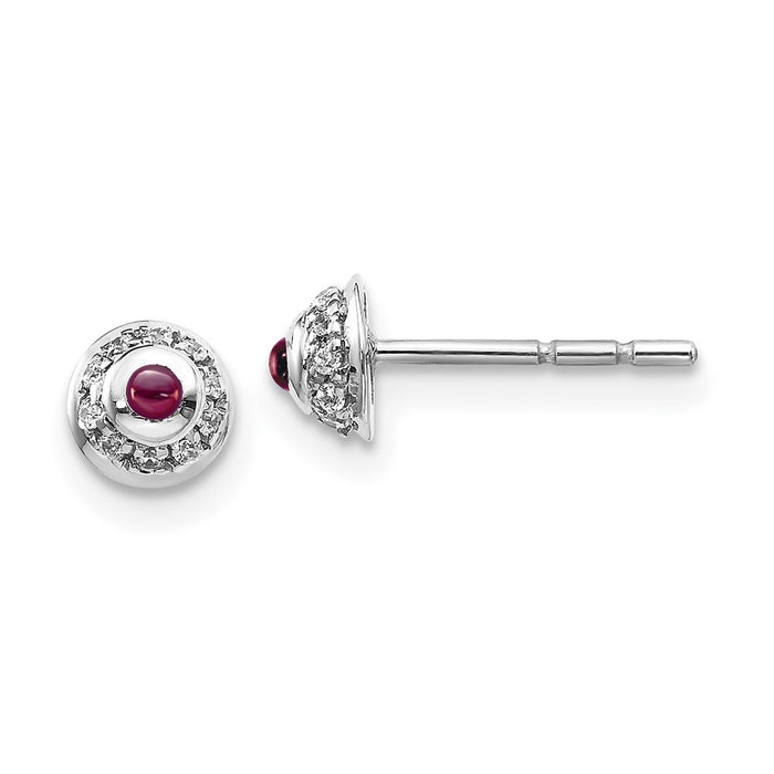High-Quality 14K White Gold Earrings with Diamonds & Rhodolite Garnet | Stylish Value-1