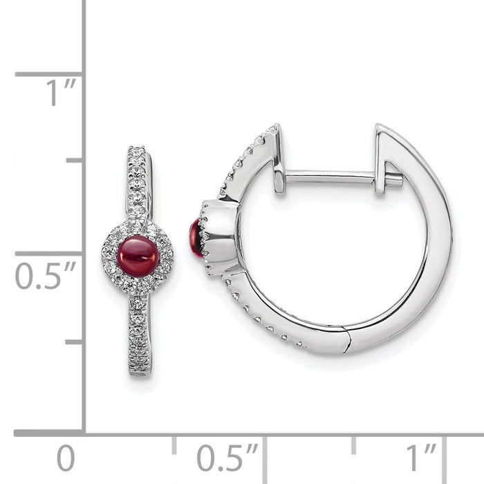 Shop Stylish 14K White Gold Earrings with Diamond Accents & Garnet - Luxury Value-4