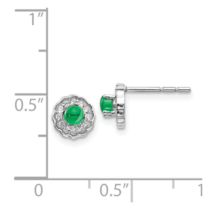 Exclusive 14K White Gold Earrings with Diamond Accents & Emeralds - Stylish Value-4