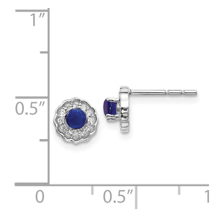 Exclusive 14K White Gold Earrings with Diamond Accents & Sapphire - Luxury Value-4