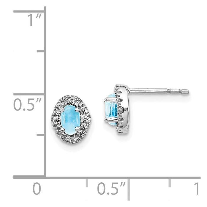 Exclusive 14K White Gold Earrings with Diamond Accents & Blue Topaz - Stylish Value-4