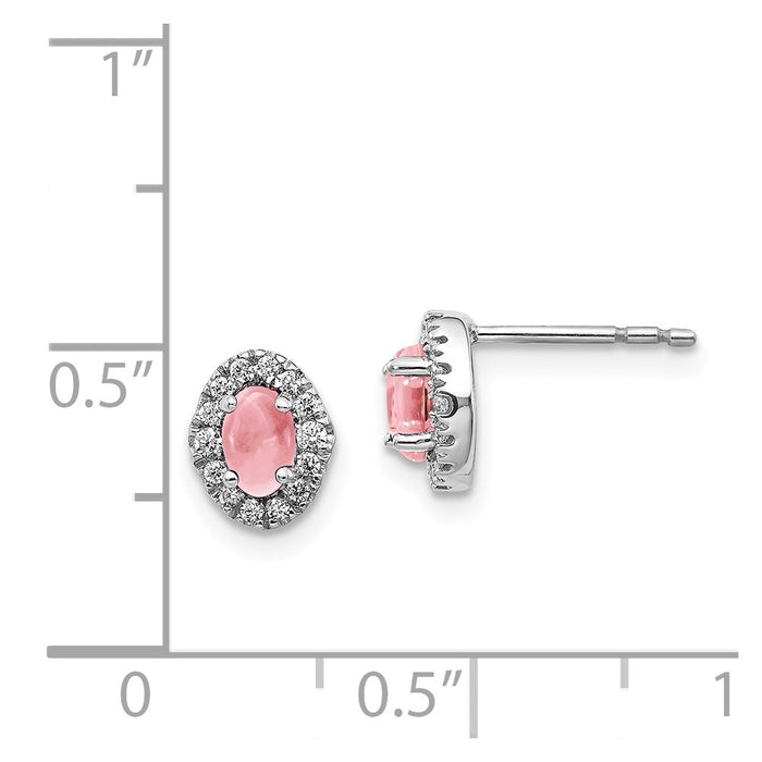 Shop Stylish 14K White Gold Earrings with Diamonds & Pink Tourmaline, 1.5"-4