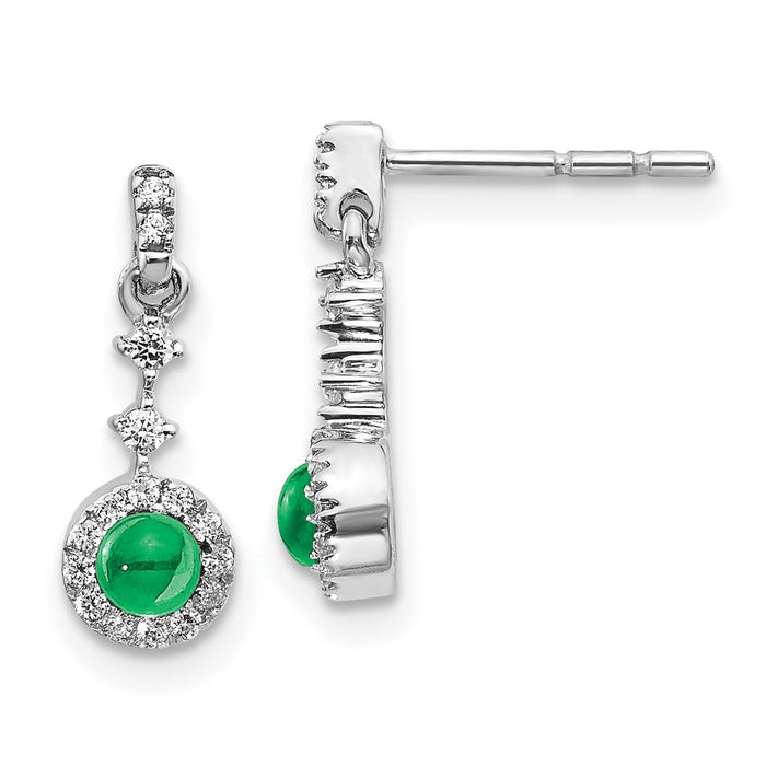 Shop Exclusive 14K White Gold Earrings with Diamond Accents & Emeralds-1