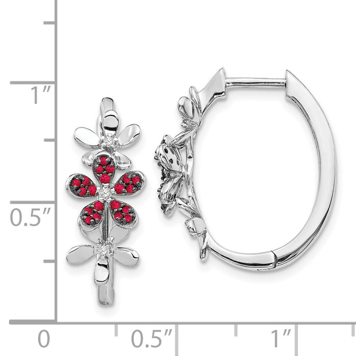 Exclusive 14K White Gold Ruby & Diamond Earrings - Stylish Luxury Value-2