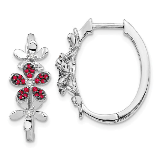 Exclusive 14K White Gold Ruby & Diamond Earrings - Stylish Luxury Value