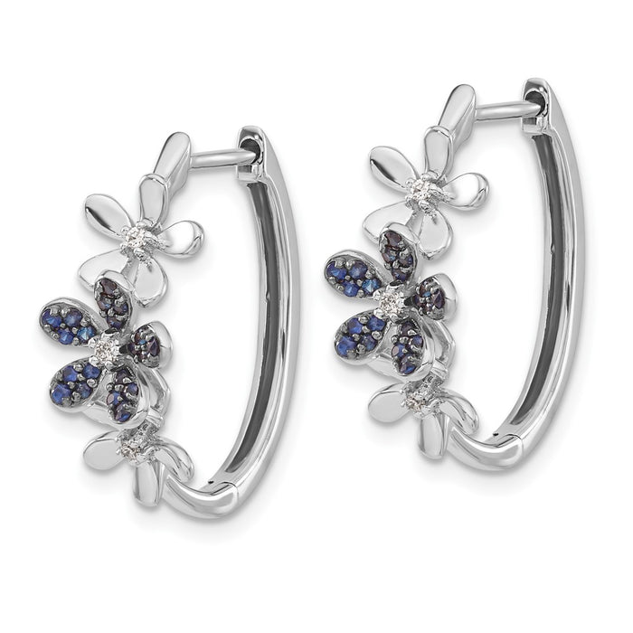 Buy Stylish 14K White Gold Sapphire & Diamond Earrings - Luxury Jewelry Value-2