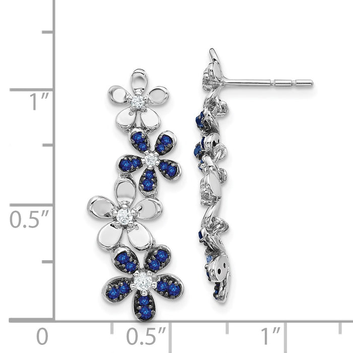 Shop 14K White Gold Sapphire and Diamond Earrings - Stylish Luxury Value-4