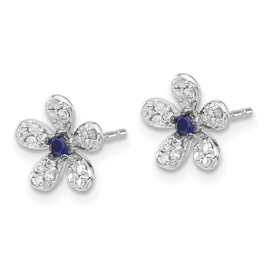 Buy Stylish 14K White Gold Sapphire & Diamond Earrings - Luxury Value!