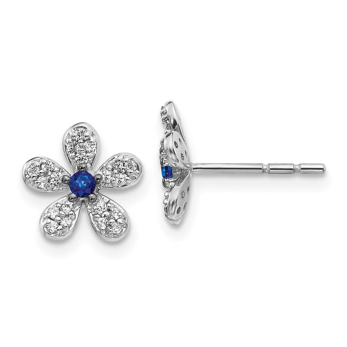 Buy Stylish 14K White Gold Sapphire & Diamond Earrings - Luxury Value!-1