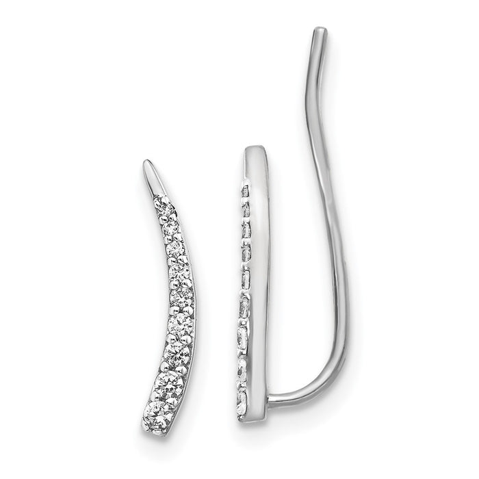 Buy 10K White Gold Diamond Climber Earrings - Luxury Style & Value-1