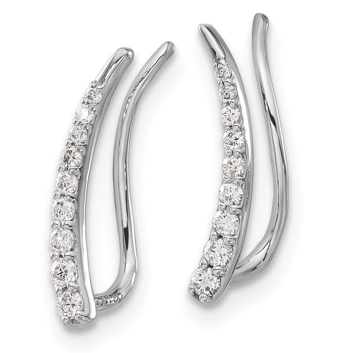 Shop Exclusive 14K White Gold Diamond Climber Earrings - Stylish Value at Its Best-2