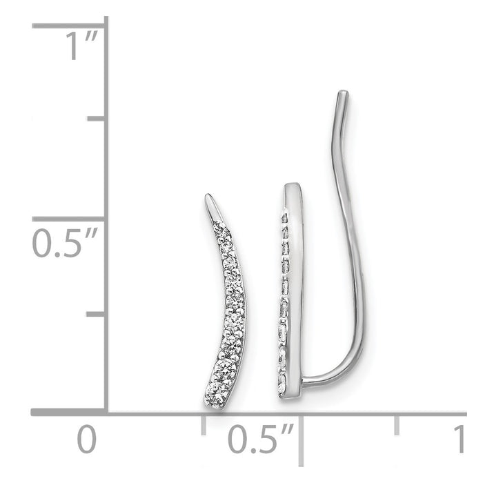 Shop Exclusive 14K White Gold Diamond Climber Earrings - Stylish Value at Its Best-4
