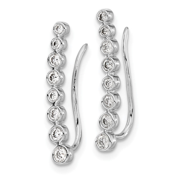 Buy Stylish 14K White Gold Diamond Ascending Ear Climbers | Luxury Design-2
