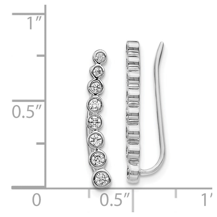 Buy Stylish 14K White Gold Diamond Ascending Ear Climbers | Luxury Design-4