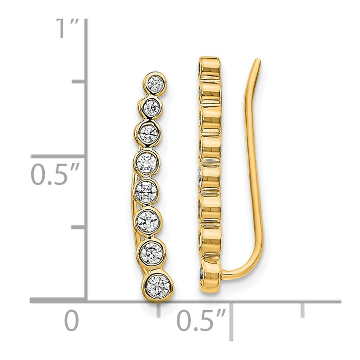 Exclusive 14K Gold Diamond Graduated Ear Climbers - Stylish & Affordable-4