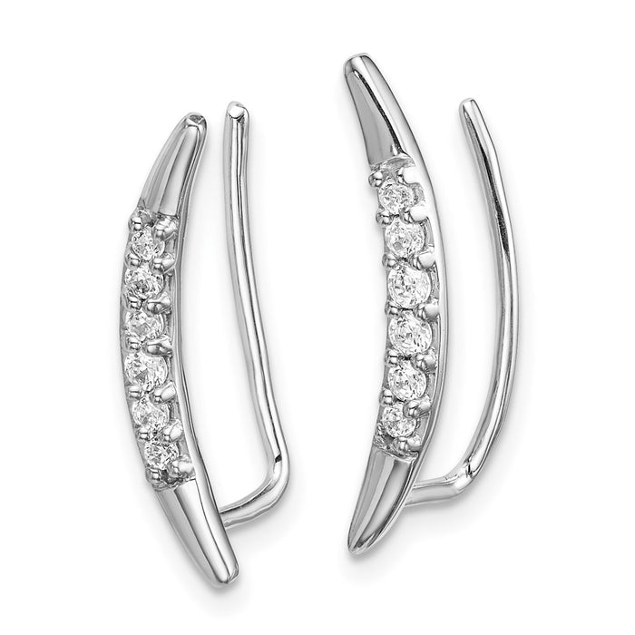 Buy Stylish 14K White Gold Ear Climbers with 1/5 Carat Lab-Grown Diamonds-2