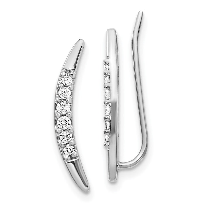 Buy Stylish 14K White Gold Ear Climbers with 1/5 Carat Lab-Grown Diamonds-1