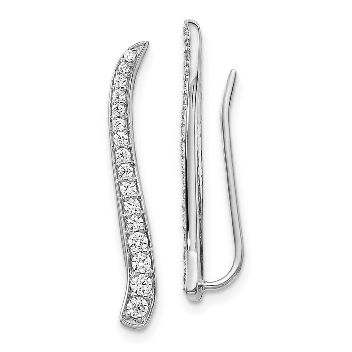 Shop Stylish 14K White Gold Diamond Climber Earrings - Affordable Luxury-1