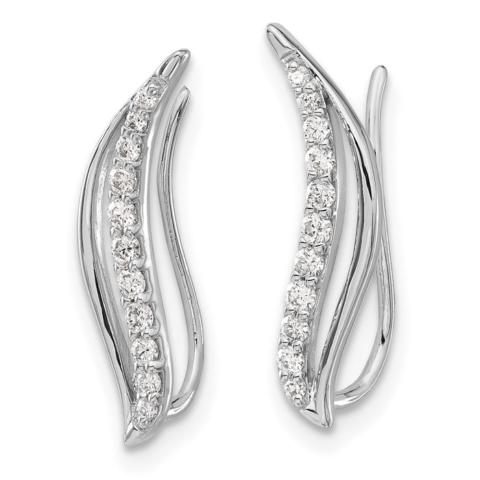 Shop 14K White Gold Ear Climbers with 1/4 Carat Lab-Grown Diamonds - Stylish Luxury-2