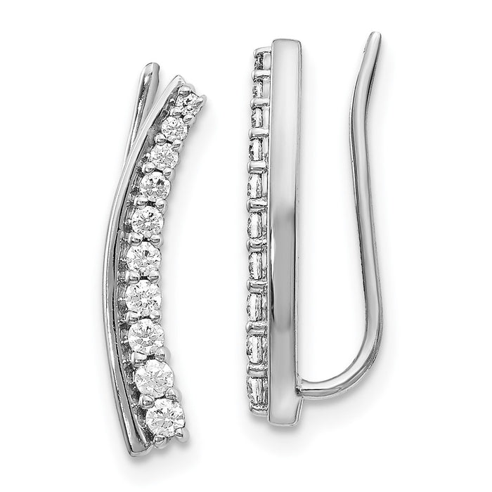 Buy Exclusive 14K White Gold Ear Climbers - 1/3 Carat Lab-Grown Diamonds, Stylish!-1