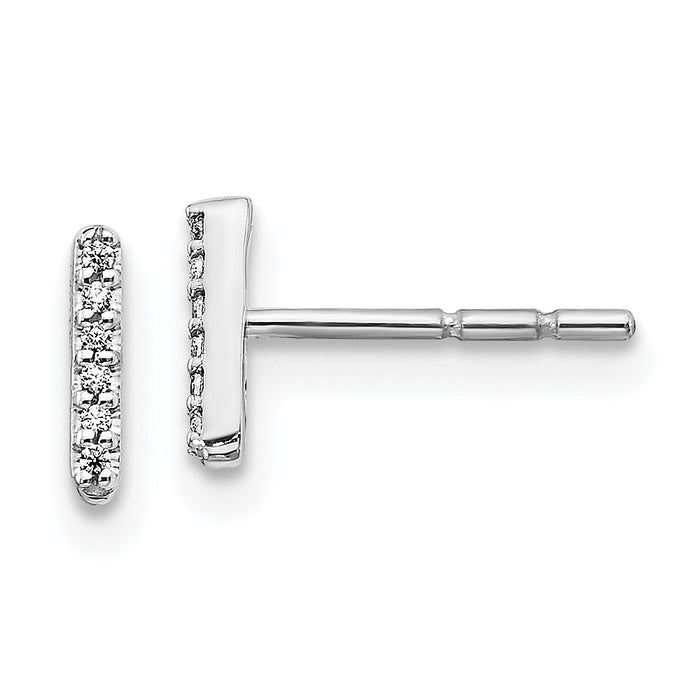 Buy 14K White Gold Diamond Initial "I" Stud Earrings - Stylish Value at Great Prices!-1