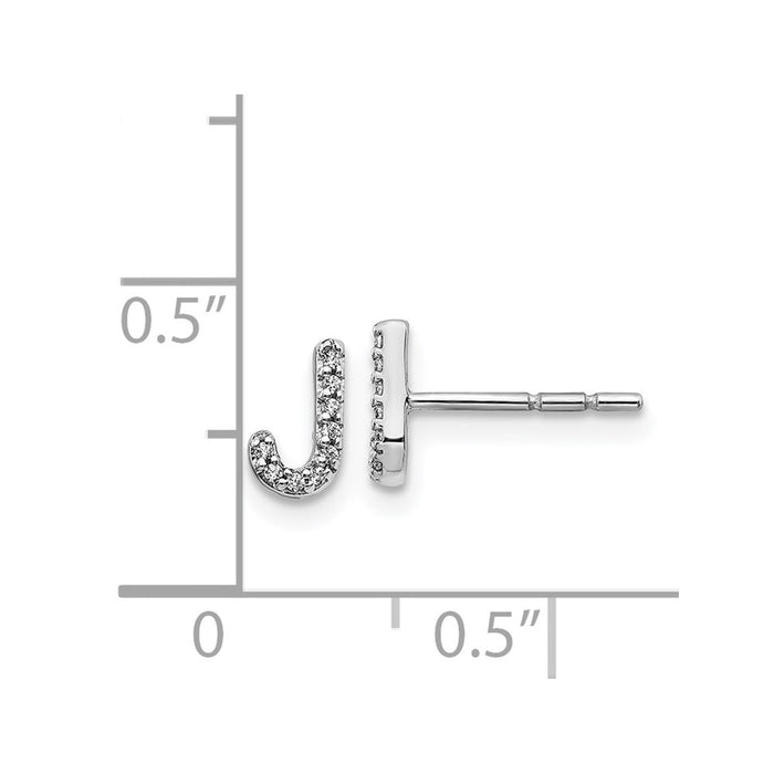 Shop Exclusive 14K White Gold Diamond Initial 'J' Stud Earrings | Stylish Value-4