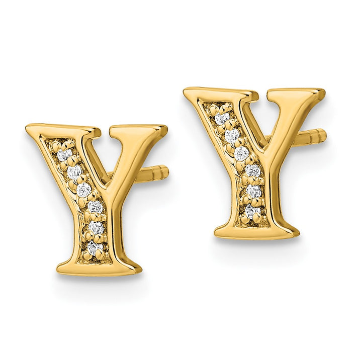 Shop Stylish 14K Gold Diamond Initial Y Earrings - Affordable Luxury Jewelry-2