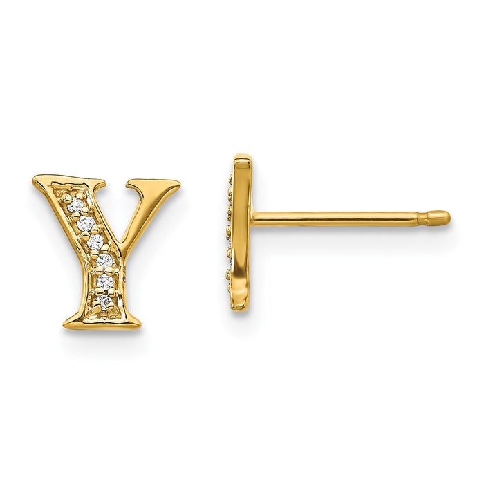 Shop Stylish 14K Gold Diamond Initial Y Earrings - Affordable Luxury Jewelry-1