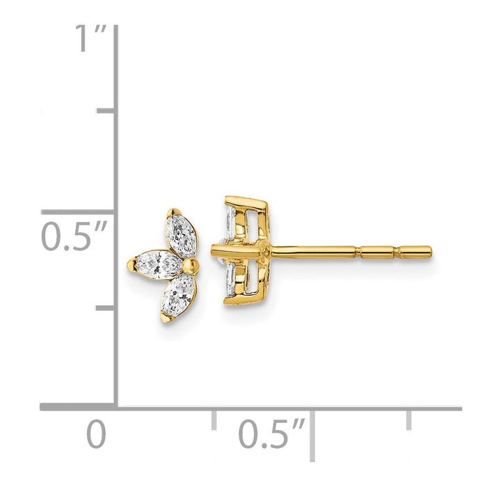Shop Exclusive 14K Gold Marquise Diamond Three-Stone Earrings | Stylish Value-2