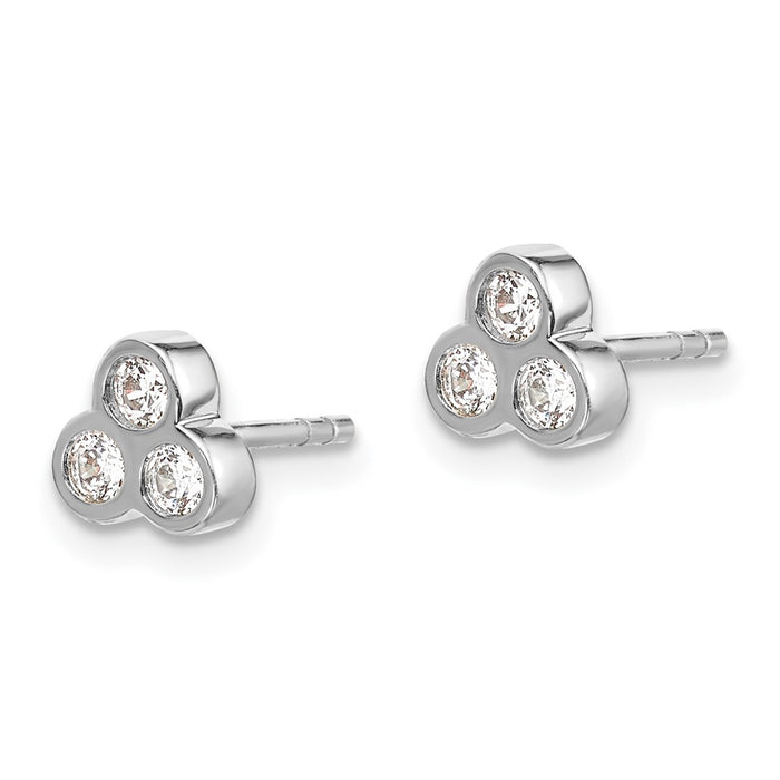 Buy Stylish 10K White Gold Three-Stone Diamond Earrings - Affordable Luxury!-2