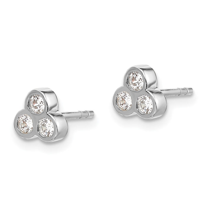 Exclusive 14K White Gold Triple Stone Diamond Earrings - Stylish Luxury Value-2