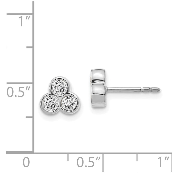 Buy Exclusive 14K White Gold Three-Stone Diamond Earrings - Affordable Luxury-2