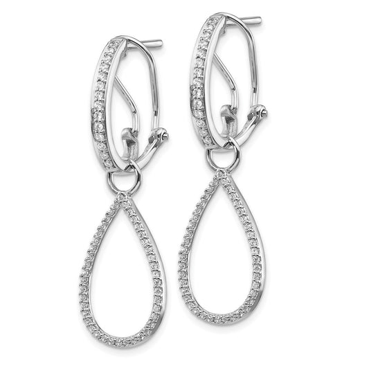 Order Stylish 14K White Gold Diamond Teardrop Dangle Earrings - Luxury Design
